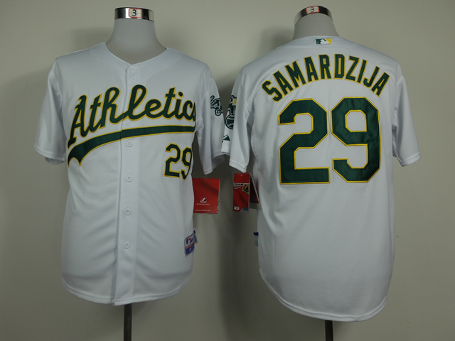 Men Oakland Athletics #29 Samardzija White MLB Jerseys->oakland athletics->MLB Jersey